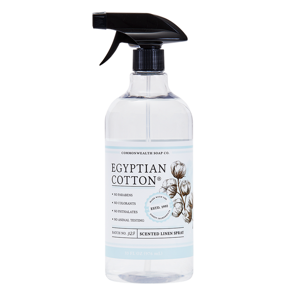 Commonwealth Soap Co. CST Egyptian Cotton Fabric & Room Spray – 33.8oz (2-Pack) – Odor Eliminator