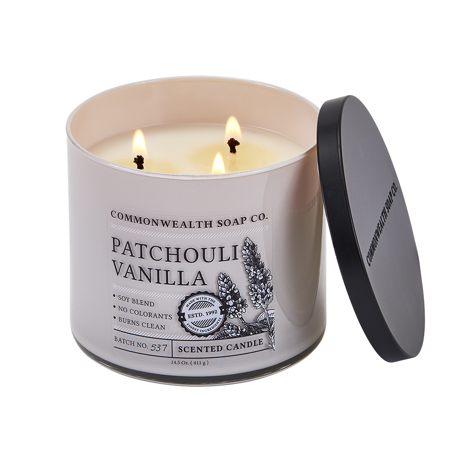 Patchouli Vanilla 3-wick Soy Candle
